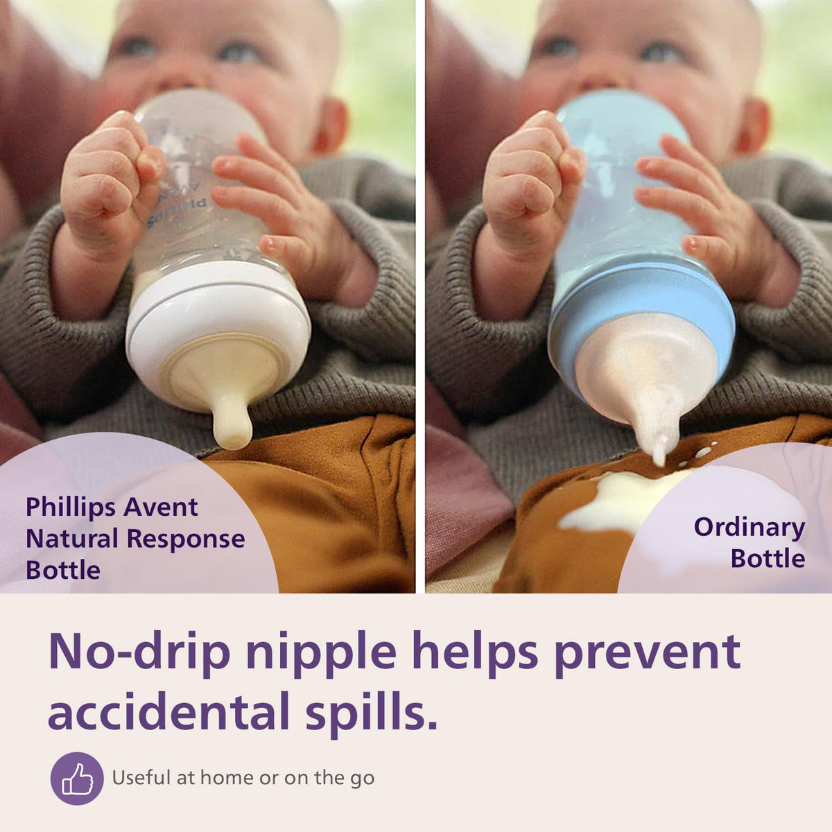 Philips Avent Natural Response Baby Feeding Bottle - 125Ml Baby Milk Bottle for Newborns and Up, Bpa Free, 0+ Months (Model SCY900/01) Transparent 1 count (Pack