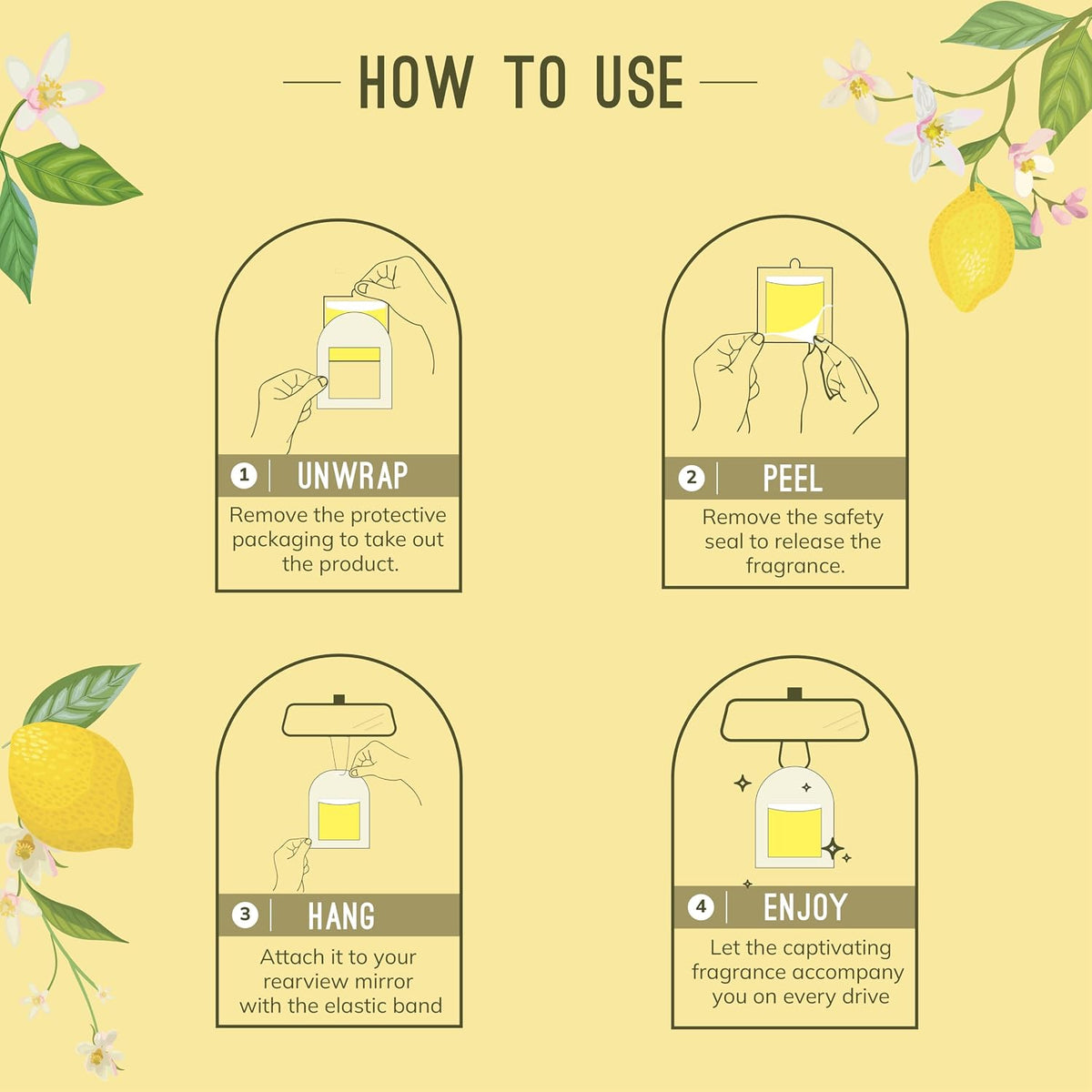 Aromahpure Gel Wink Hanging Car Perfume | Long-Lasting Gel Based Car Air Freshener | Car Accessories | Last Up to 30 Days (Sandal-Lemon-Berry)