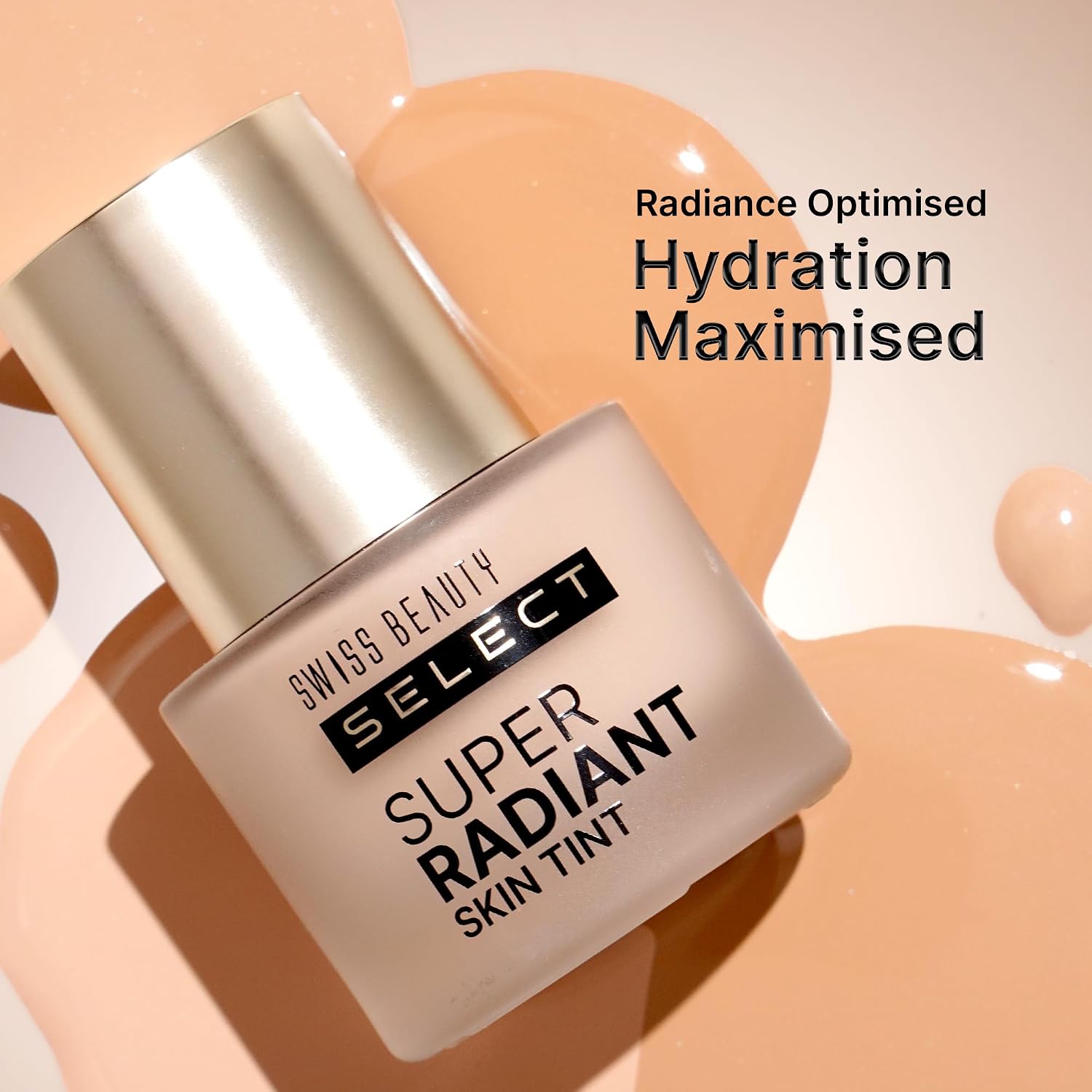 SWISS BEAUTY Select Super Radiant Hydrating Liquid Skin Tint | With Hyaluronic Acid | Provides Natural, Dewy Glow | Shade- Almond Glow, 30Gm