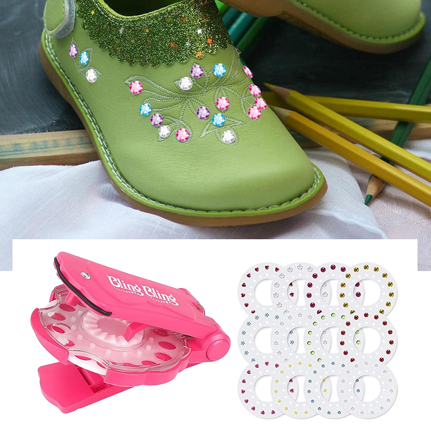 Shining - Bling Diamond Hair Sparkle Stapler Machine Set Gems for Decor Gift