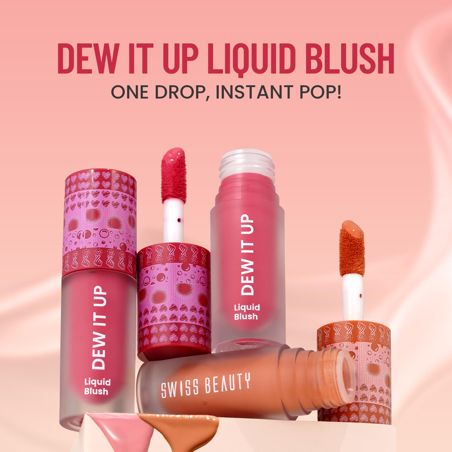 Swiss Beauty Dew It Up Liquid Blush | Dewy Finish| High Colour Payoff | Hydrating | With Vitamin E & C | Shade- 2. Muted Pink, 4ml