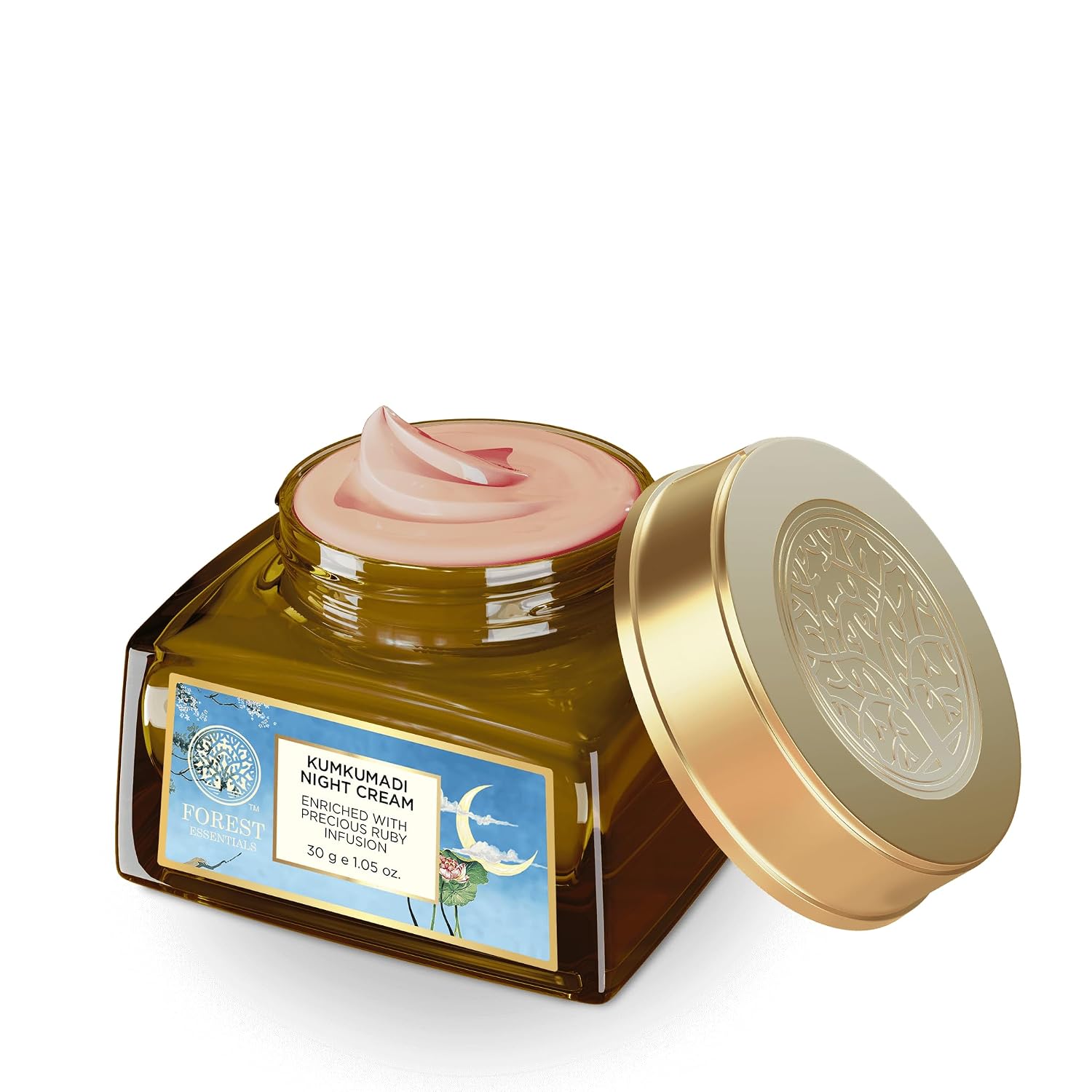 Forest Essentials Kumkumadi Ayurvedic Night Cream | Unique Formula Contains Precious Ruby Extracts | Reduces Blemishes Pigmentation | For Clear, Glowing & Brightens Skin
