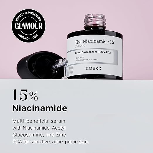 Cosrx Niacinamide 15% Face Serum 20ml | Minimizing Pores & Sebums | Blemish Treatments for Discoloration | Dark Spots | Enlarged Pores | Artificial Fragrance-Fr