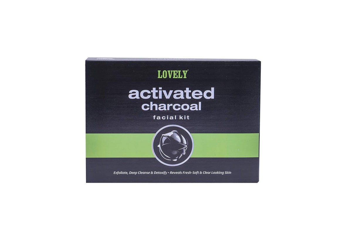 LOVELY Activated Charcoal Facial Kit | Fresh-Soft and Clear Looking Skin - 80 Grams Charcoal 80 Gram