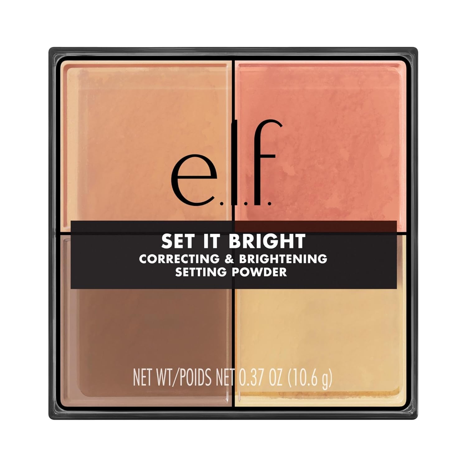 e.l.f. Set it Bright Powder Quad, Brightening Loose Setting Powder, Bakes, Blurs & Sets for Soft-Matte Radiance, Velvet Puff Included, Vegan & Cruelty-Free, Deep-Rich