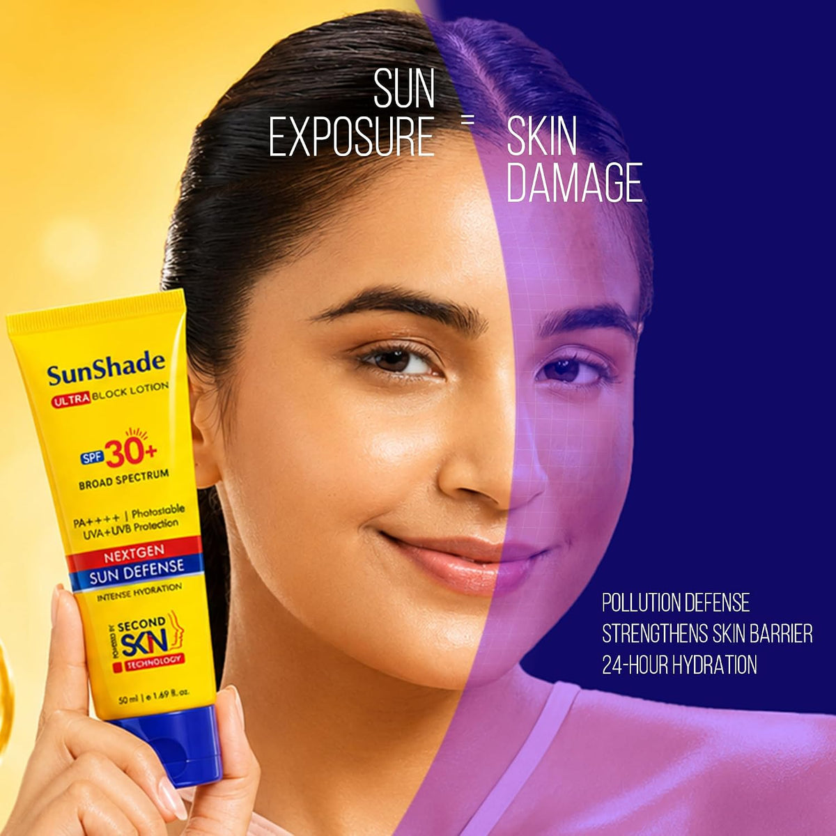 Sunshade Ultra Block Lotion SPF 30+ PA++++ In Vivo Tested | Body Sunscreen with Broad Spectrum UVA & UVB Protection | Advanced Filters for Pollution & Tanning |