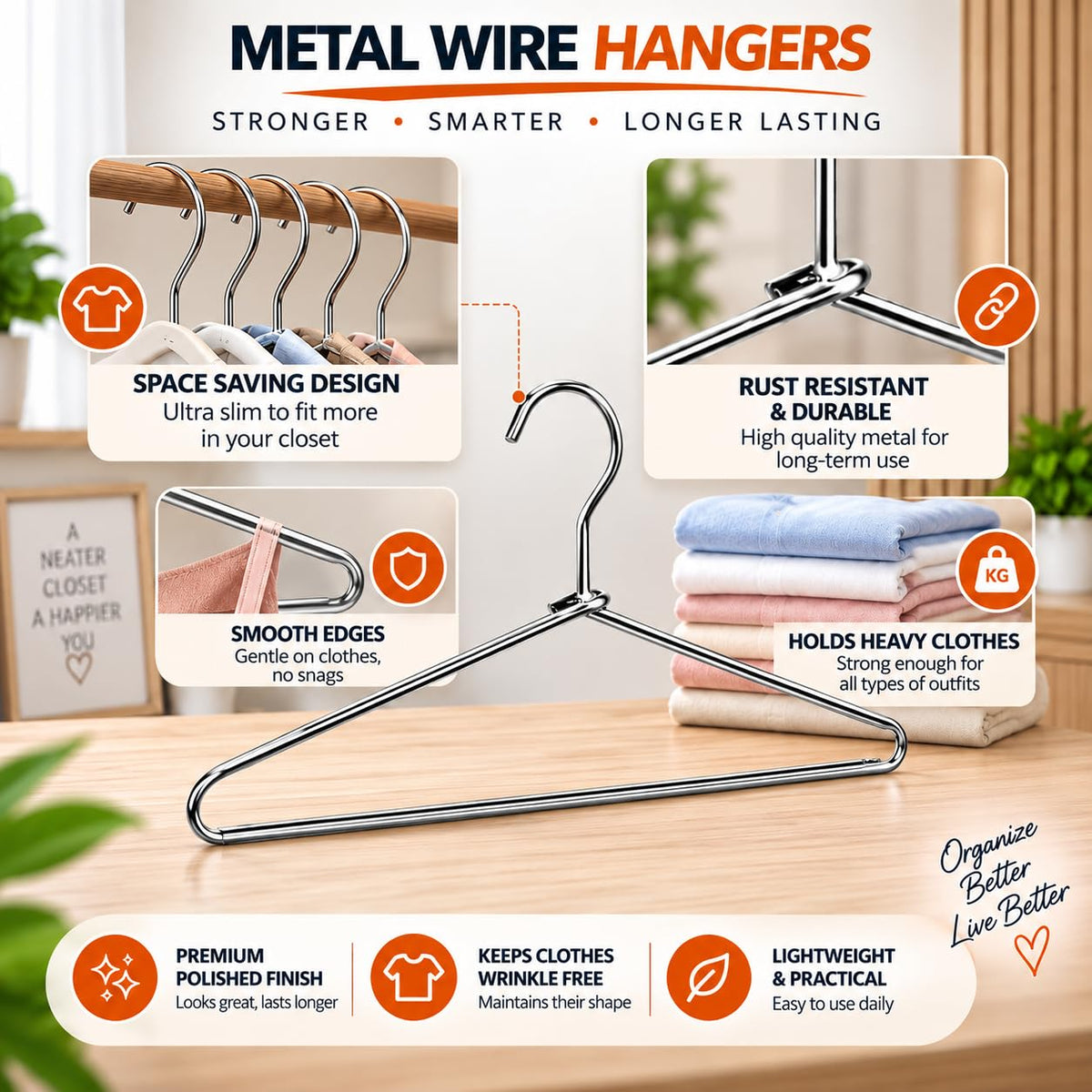 PulGos 𝟏𝟐 𝐏𝐜𝐬 Metal Cloth Hanger |Rust Free - 𝐔𝐥𝐭𝐫𝐚 𝐓𝐡𝐢𝐧 Hangers for Wardrobe & Closet Organizer Hangers for clothes |Space Saving |Non Slip Grip