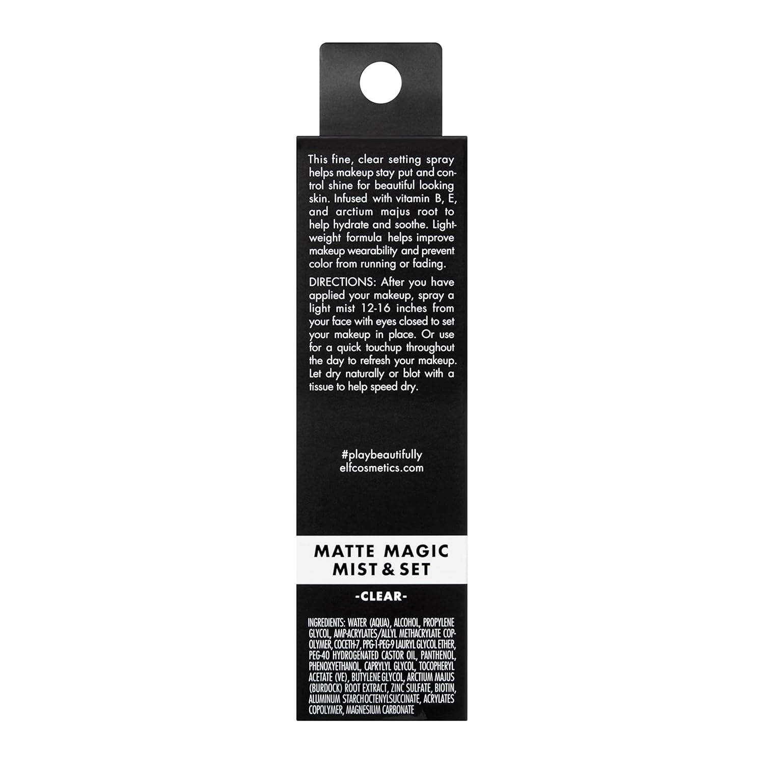 e.l.f. Matte Magic Mist & Set Spray, Refreshing, hydrating, Sets Makeup with a Matte Finish, Infused with Vitamins B, E, and Arctium Majus Root 60ml
