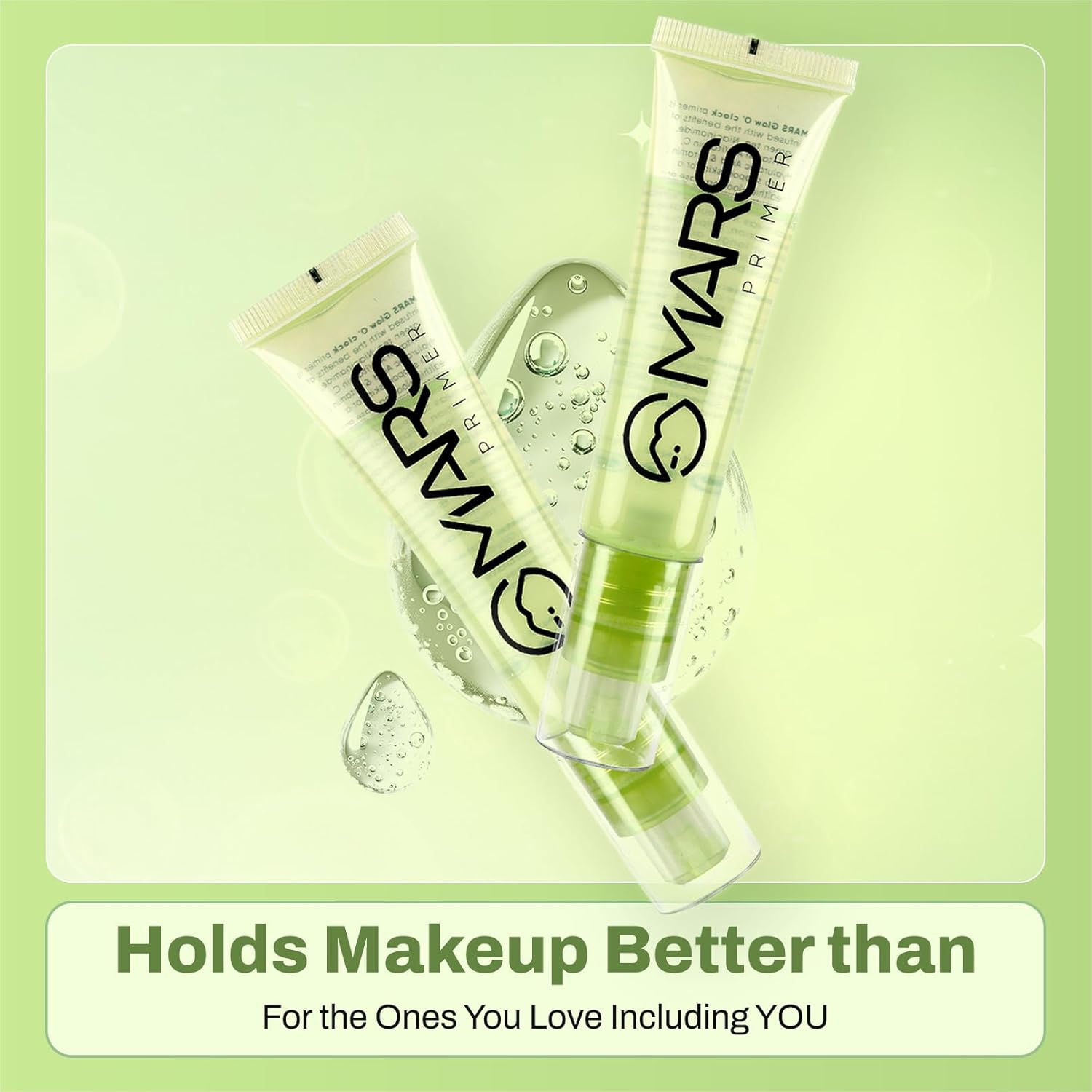 MARS Glow O' Clock Gel Primer for Face Makeup | Enriched with Green Tea Extracts | Dewy Primer | Long Lasting | Power Grip | Ideal for Dry Skin (30ml)