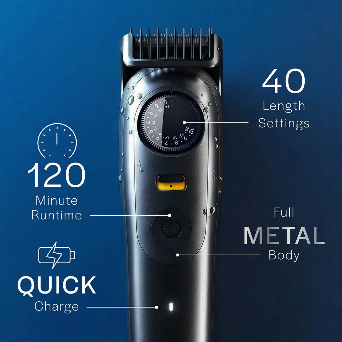 Gillette Series 7 All-in-One Beard & Body Trimmer for Man (by Braun) with Fusion Proglide Razor | ProBlade Technology | 40 length settings with Metal Body for F