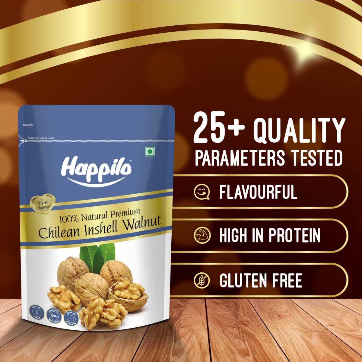 Happilo Premium Inshell Dried Walnut 500g | Akhrot Giri | Dry Fruits, Healthy Snacks | Large Size | Walnut with Shell | Rich in Protein, Antioxidants & Source o
