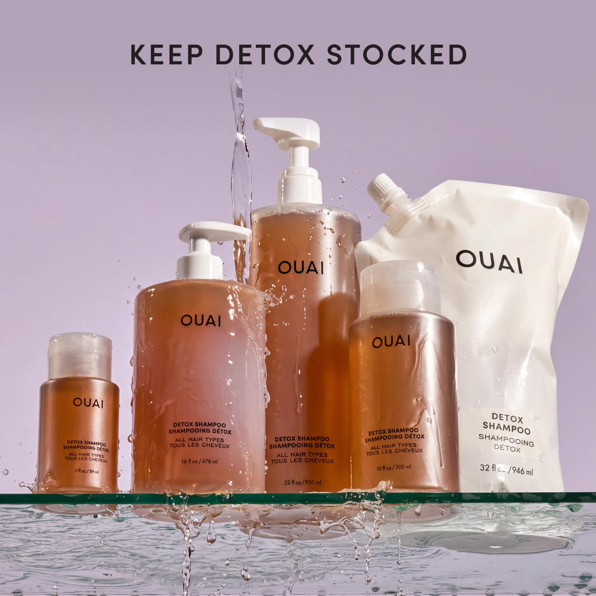 OUAI Detox Shampoo - Clarifying Shampoo for Build Up (10 Fl Oz) Full Size 10 Fl Oz (Pack of 1)