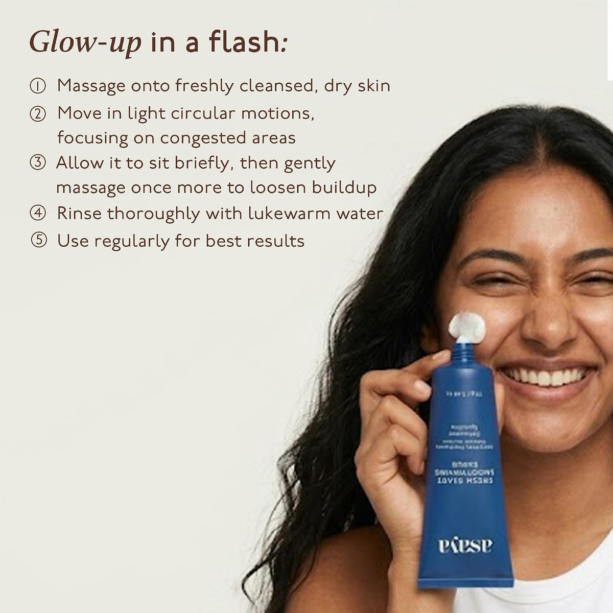 Asaya Fresh Start Smoothening Scrub | Face Exfoliator for Instant Glow-Up | Exfoliating Face & Body | AHA BHA | Dead Skin Remover for Pores, Blackheads & Uneven