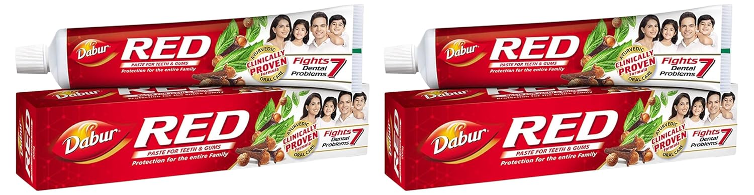 Dabur Red Toothpaste - 200g | World's No.1 Ayurvedic Paste | Fluoride Free|Helps in Bad Breath Treatment, Cavity Protection, Plaque Removal |For Whole Mouth Health| Power of 13 Potent Ayurvedic Herbs