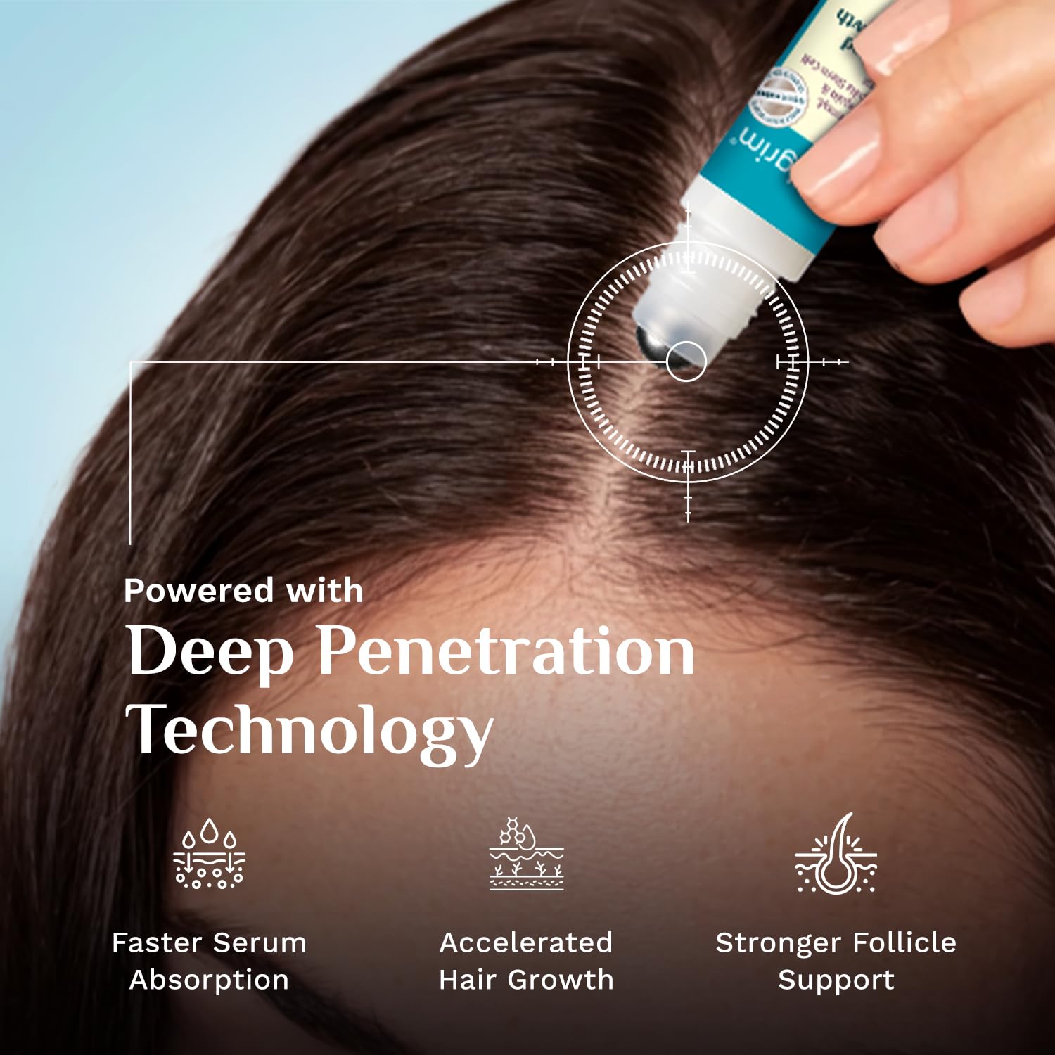 Pilgrim 3% Redensyl, 4% Anagain & 5% Capilia Stem Advanced Hair Growth Serum Roll-on for Scalp with Korean Black Rice & Rosemary | Control Fall, Stimulate Regrowth, Increase Density | (25ml)