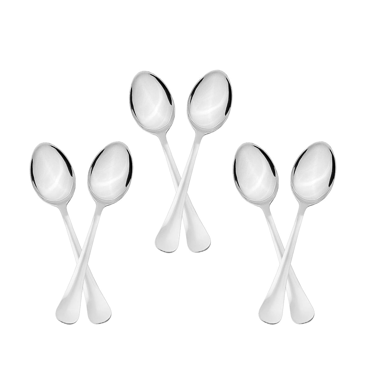 Sumeet Stainless Steel Baby/Medium Spoon Set of 6 Pc – (16cm L) (1.6mm Thick) 6 Pcs Medium