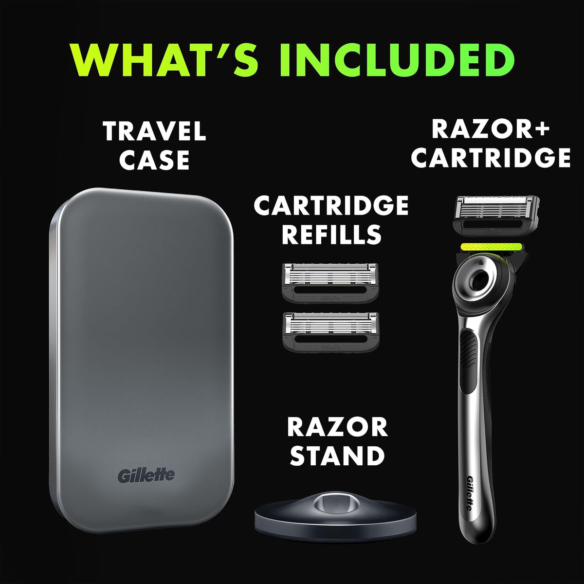 GilletteLabs with Exfoliating Bar by Gillette Mens Razor and Travel Case, Shaving Kit for Men, Storage on the Go, Includes Travel Case, 1 Handle, 3 Razor Blade