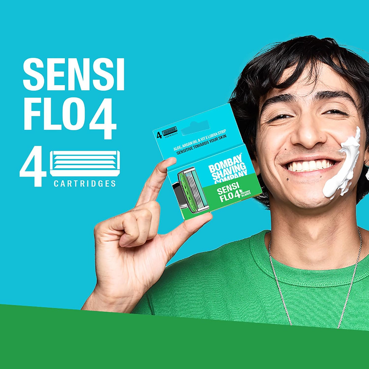 Bombay Shaving Company Sensiflo 4 Razor Cartridge | Pack of 4 Blades