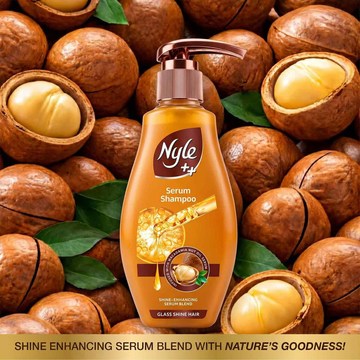 Nyle Serum Shampoo|Glass Shine Hair | Macadamia Oil |340ml 340 ml (Pack of 1)