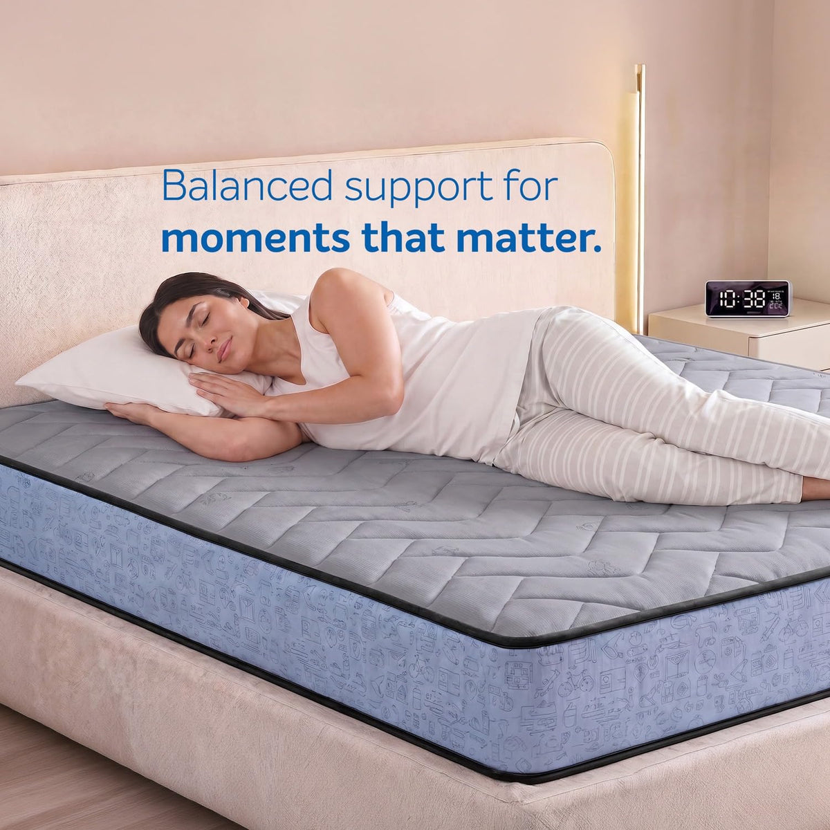 Sleepwell Ortho Pro Latex Mattress | Queen Size 78x60x6 Inch | 100% Pure Natural Latex Orthopedic Support | Pressure Relief | Cool Yarn Fabric | Neem Fresche An