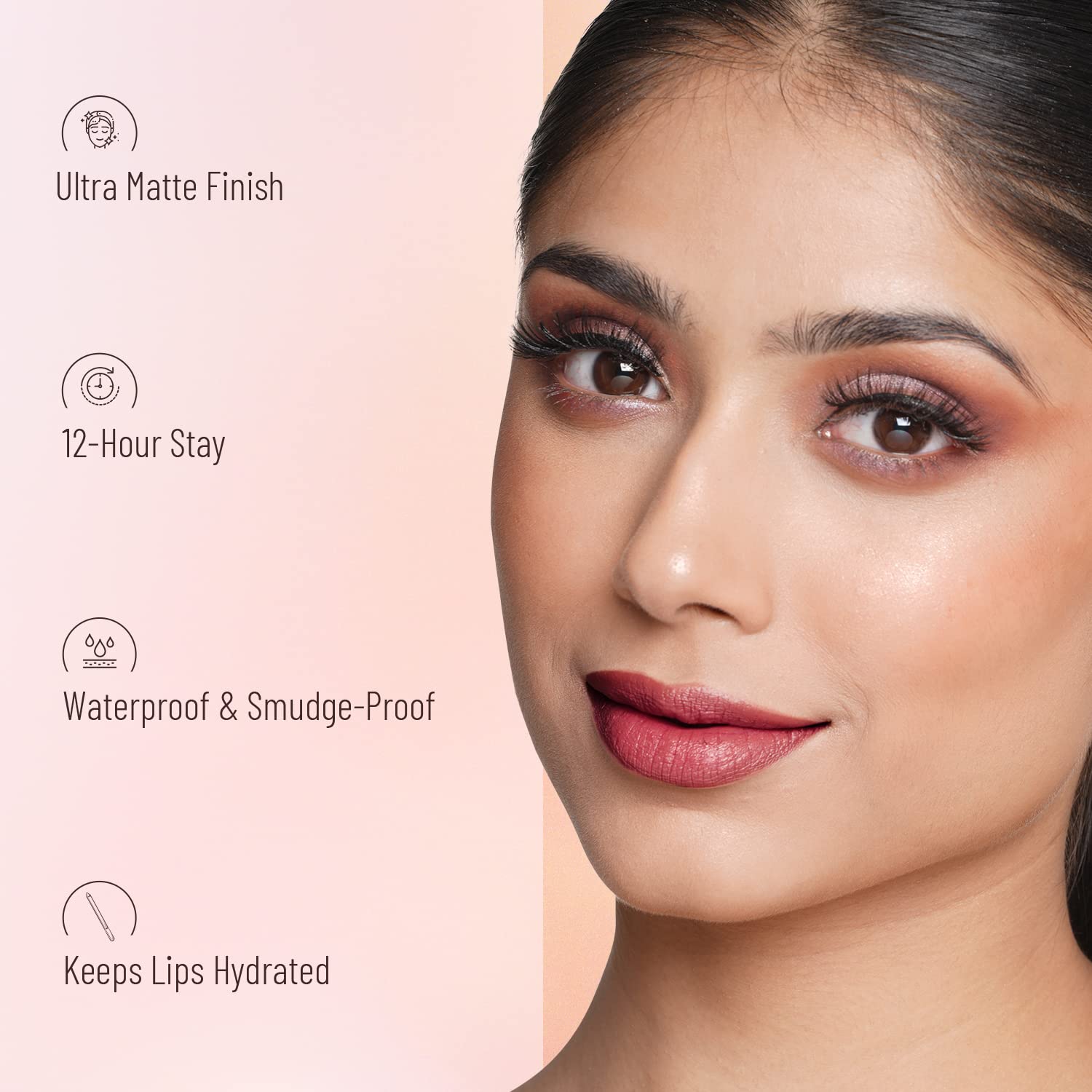 Swiss Beauty Matte Long Lasting Stay Maxx Lip Crayon Lipstick | Matte Finish | 12-Hour Stay | Smudge Proof | Lightweight | Shade-Ash Red, 3.5g