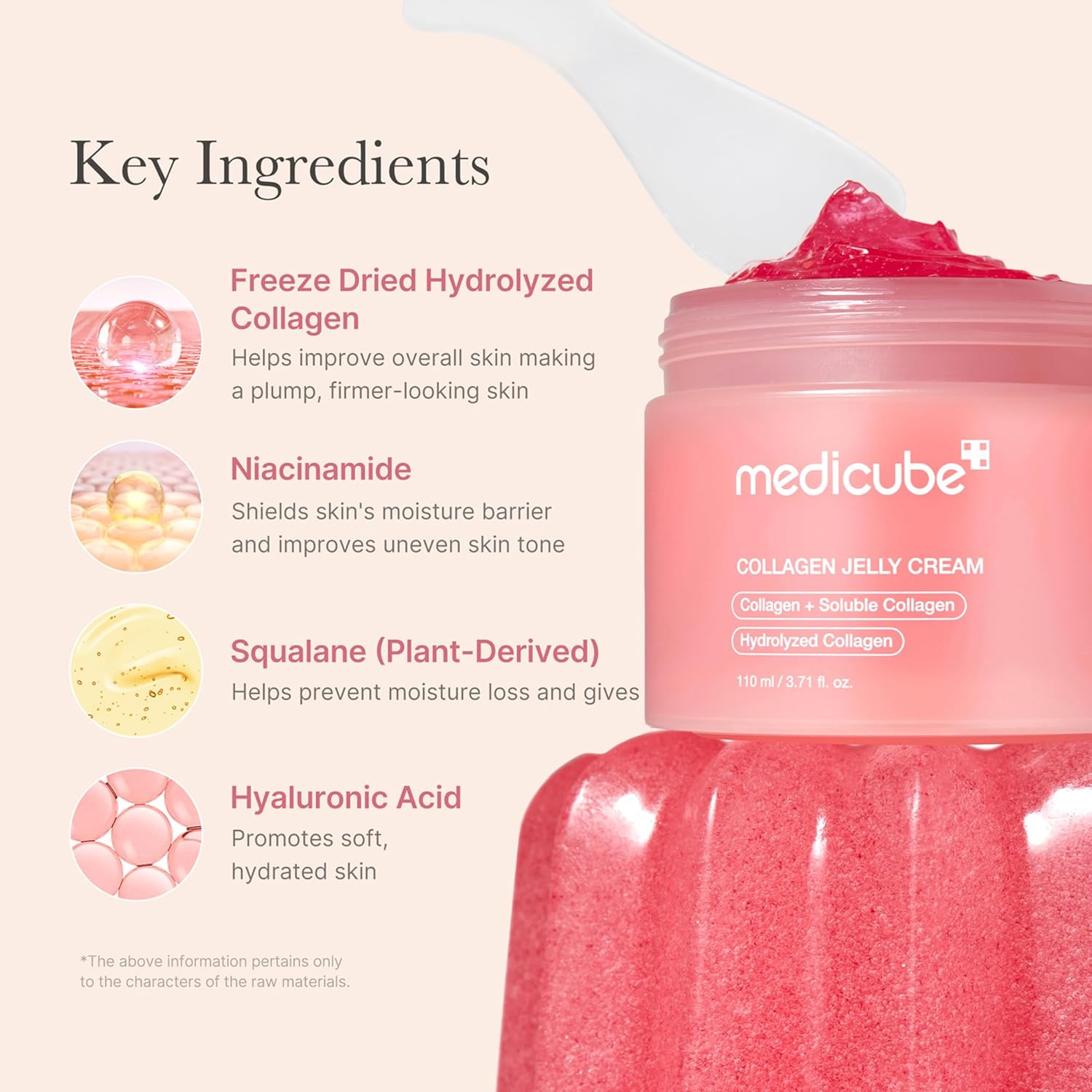 Medicube Collagen Jelly Cream- Niacinamide & Freeze-Dried Hydrolyzed Collagen - Boosts skin's barrier hydration and gives 24h Glow & Lifted Look - No artificial color, Korean skincare (3.71 fl.oz.)
