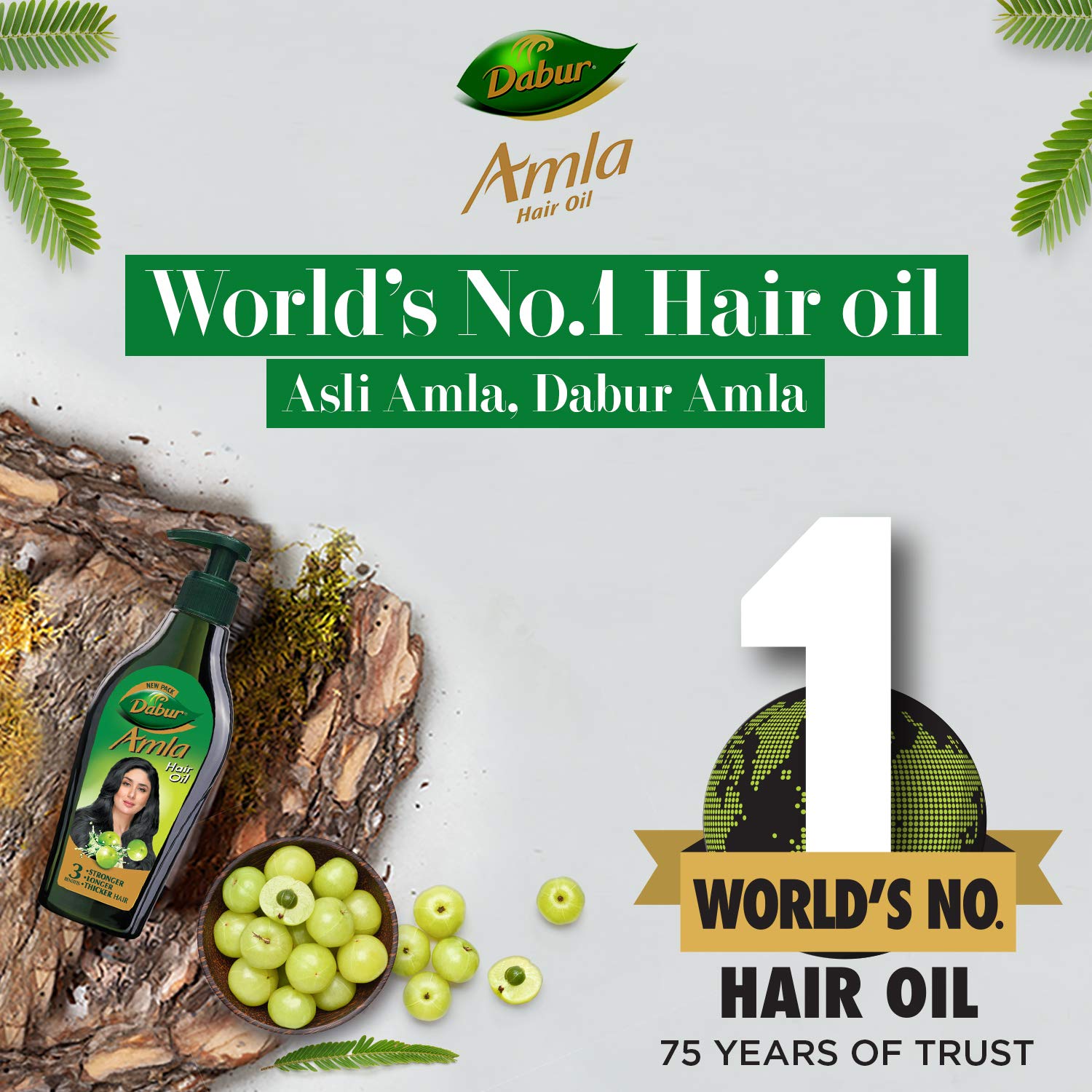 Dabur Amla Hair Oil - 550 ml | For Strong, Long and Thick hair | Nourishes Scalp | Controls Hair Fall, Strengthens Hair & Promotes Hair Growth (Pack of 2) Visit the Dabur Store