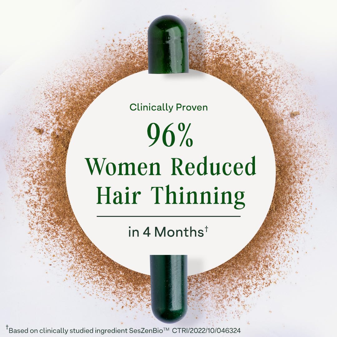OZiva Advanced Hair Growth Actives, Reduces Hair Thinning, 90 Caps 1 Month, Starter Pack