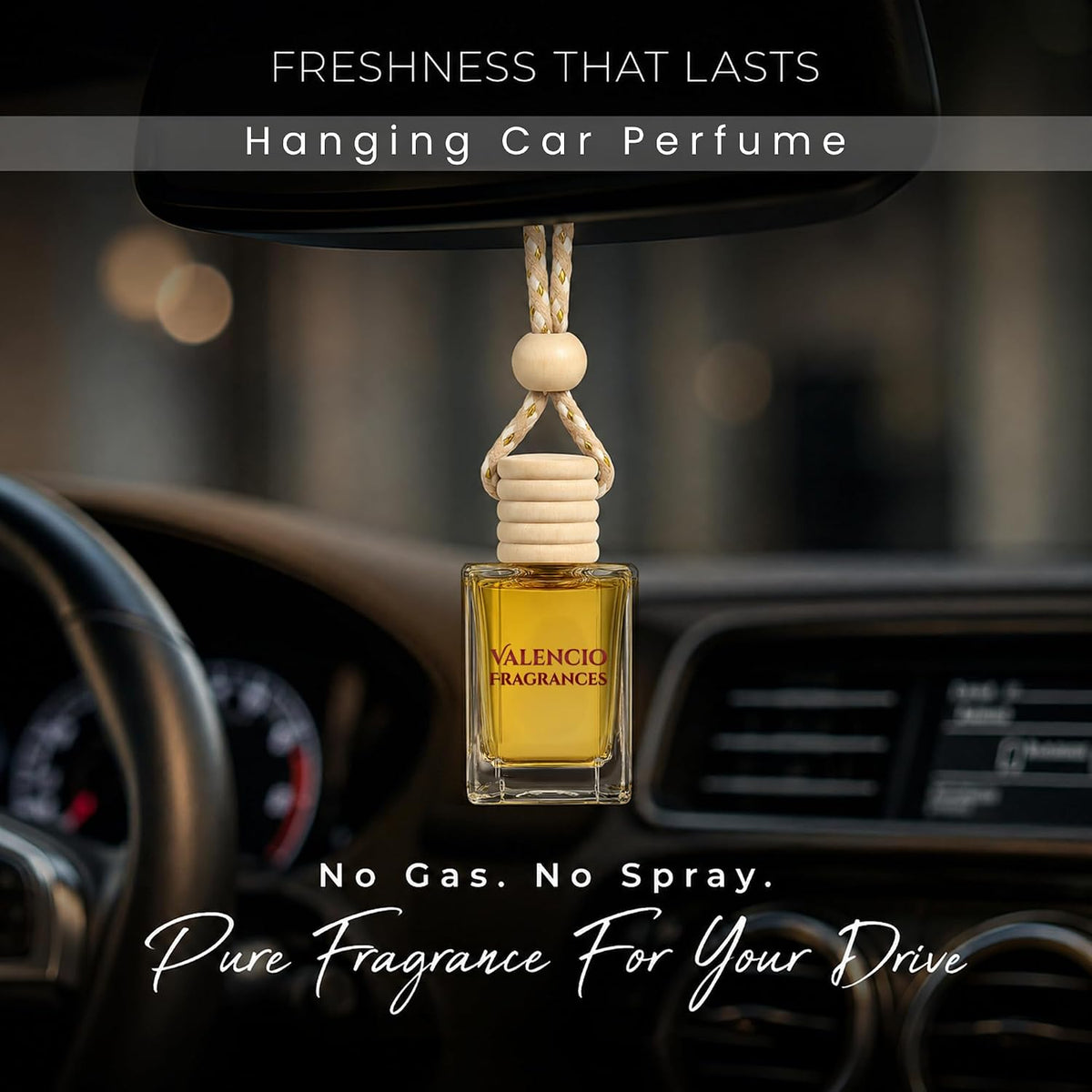 Valencio Luxury Car Perfume Richie Rich – Italian Lemon Hanging Diffuser | Fragrance Inspired by Luxury Body Perfumes | Natural Essential Oils | Long-Lasting Fr