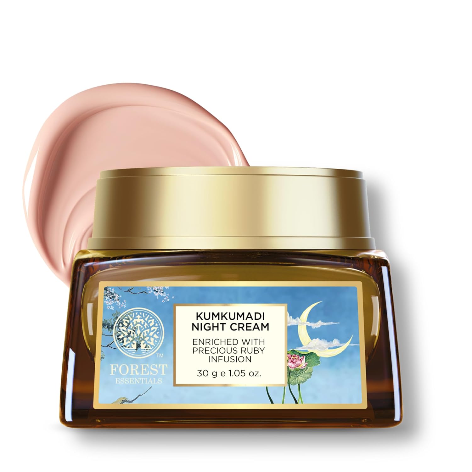 Forest Essentials Kumkumadi Ayurvedic Night Cream | Unique Formula Contains Precious Ruby Extracts | Reduces Blemishes Pigmentation | For Clear, Glowing & Brightens Skin