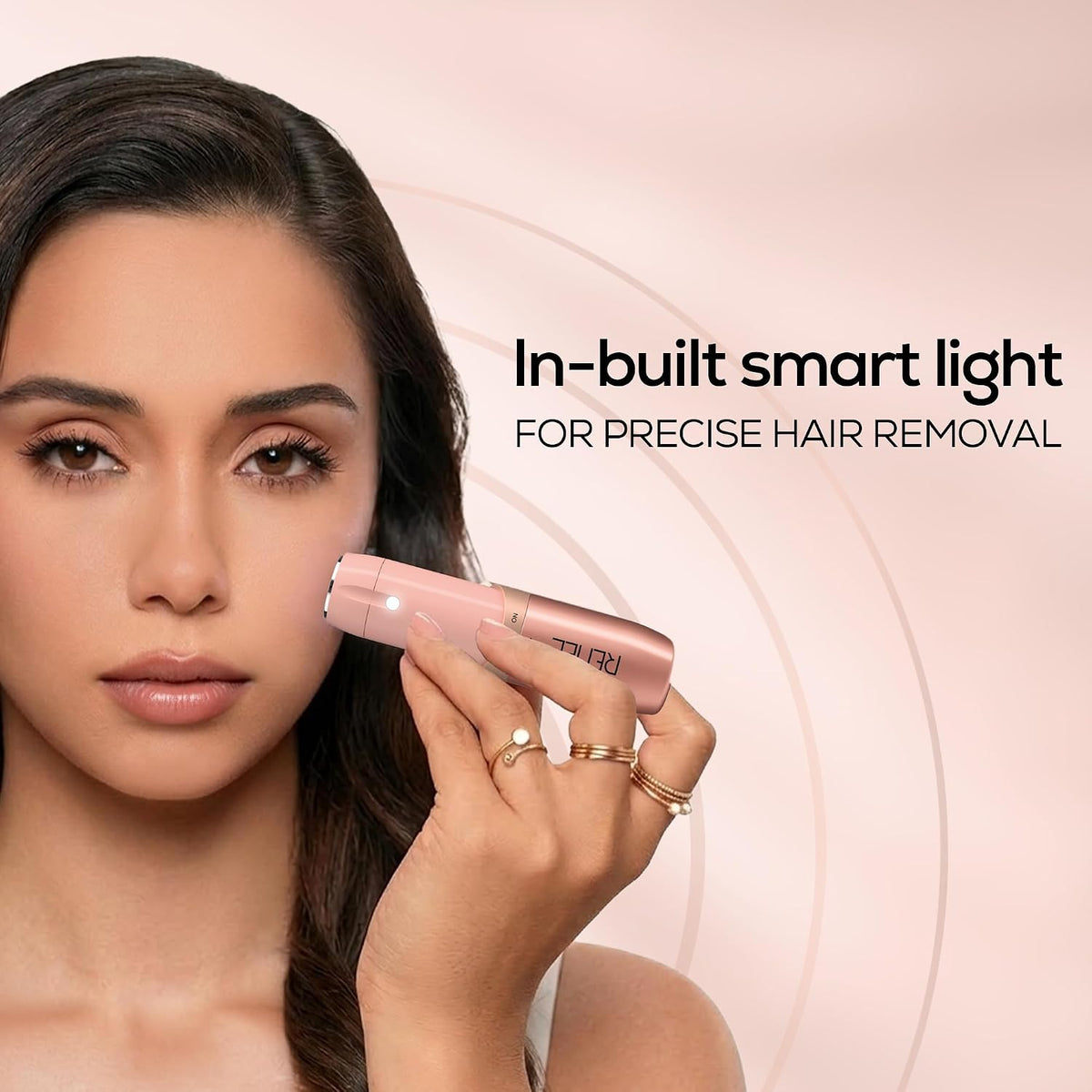 RENEE Spark EpiSense One Facial Hair Remover | Cheeks, Upper Lip & Chin, Gentle On Skin | With Hypoallergenic Stainless Steel Blade & Smartlight Precision | For