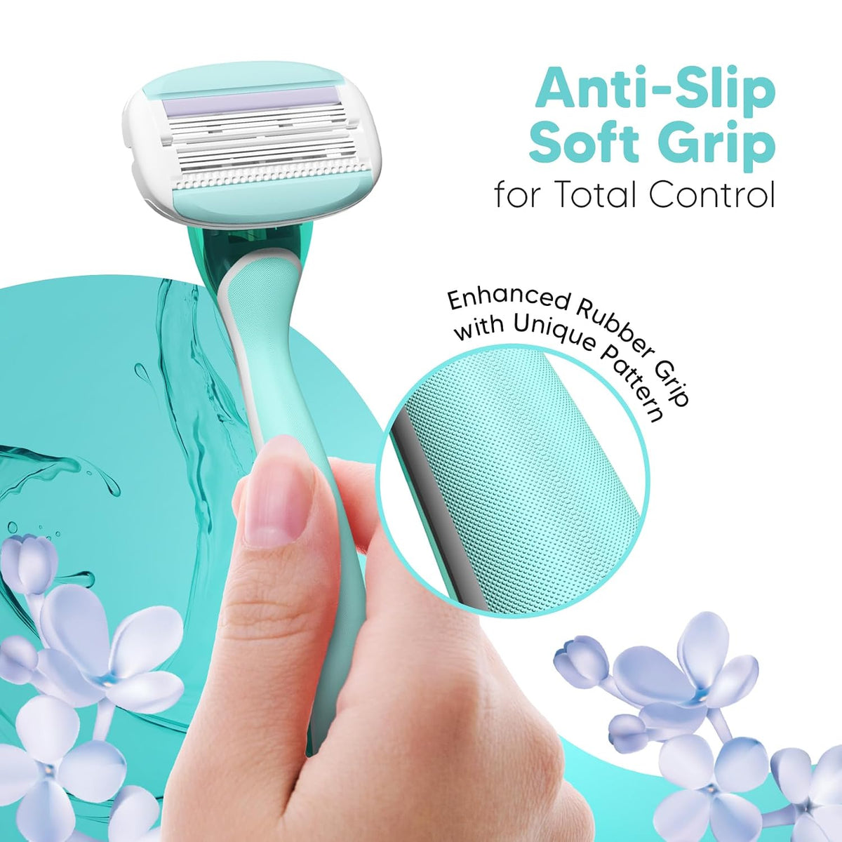 LetsShave Evior 6 Shaving Razor for Women | Mid-Flex Blades & Dual Moisture Bar infused with Aloe vera & Avacado | Smooth & Safe | Full-Body Hair Removal - Biki