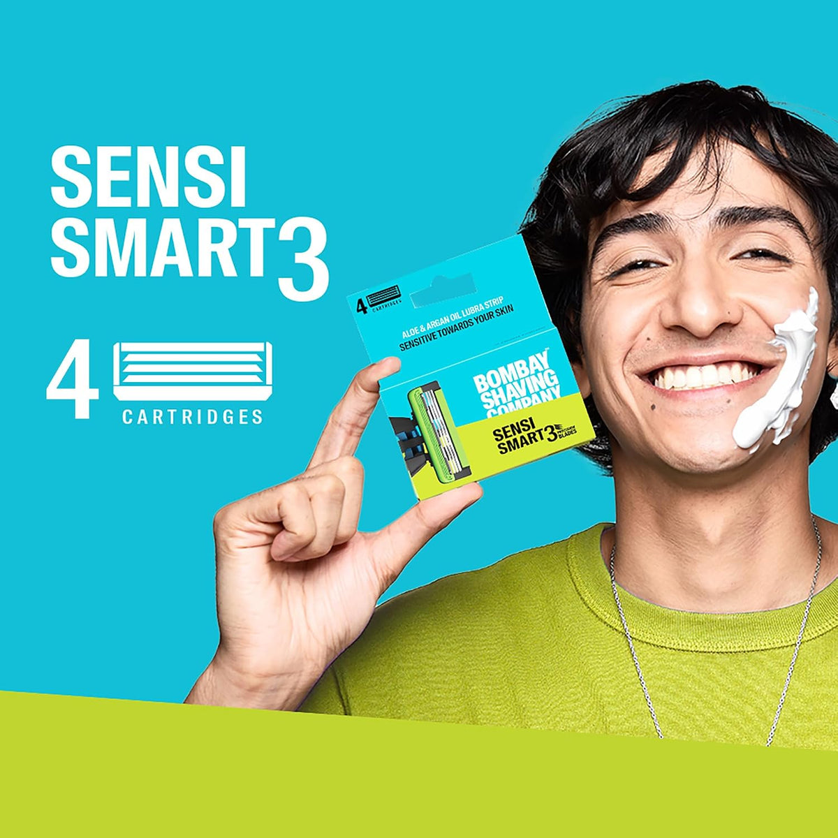 Bombay Shaving Company Sensi Smart 3 Razor Cartridge | Pack Of 4 Blades