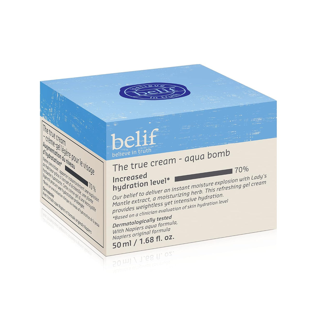 belif The True Cream Aqua Bomb | 48 hours long lasting Hydration | Ultra-Lightweight Gel-Cream Face Moisturizer | Hydrating Korean Skincare for Normal, Combinat