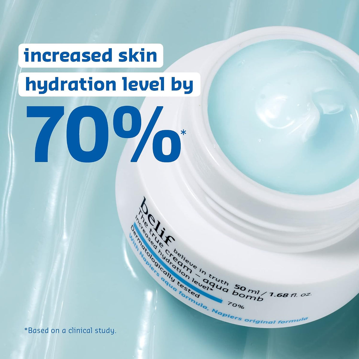 belif The True Cream Aqua Bomb | 48 hours long lasting Hydration | Ultra-Lightweight Gel-Cream Face Moisturizer | Hydrating Korean Skincare for Normal, Combinat