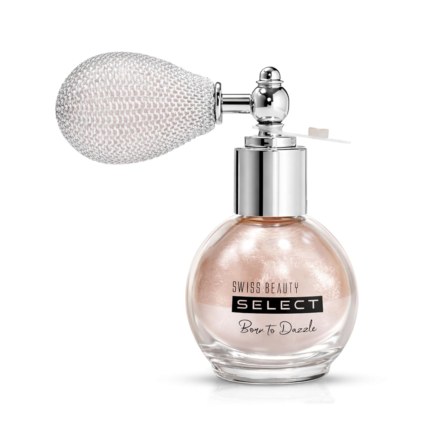 Swiss Beauty Select Born To Dazzle Glitter Spray | Pearlescent Particles | Multidimensional Shine | High-Impact Glow | Lightweight & Blendable | Gentle On The Skin | For Body & Hair | Shade- Hollywood Glam, 5gm