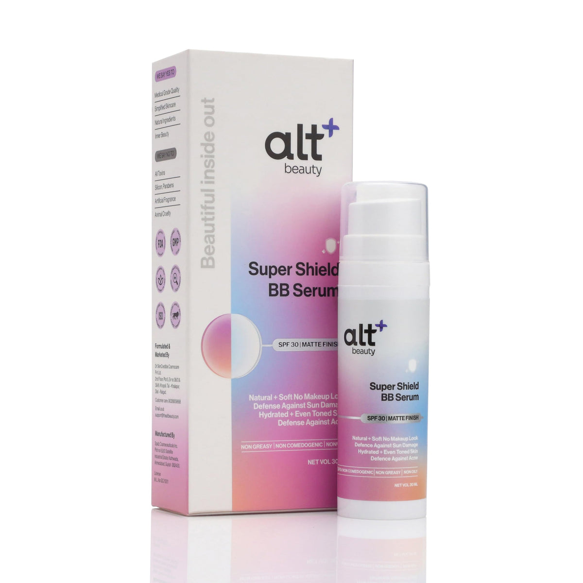 Super Shield BB Serum | Tinted BB Cream Serum for Natural No-Makeup Look | Mineral Sun Protection with Zinc Oxide | Niacinamide & Vitamin C for Glow | Lightweig