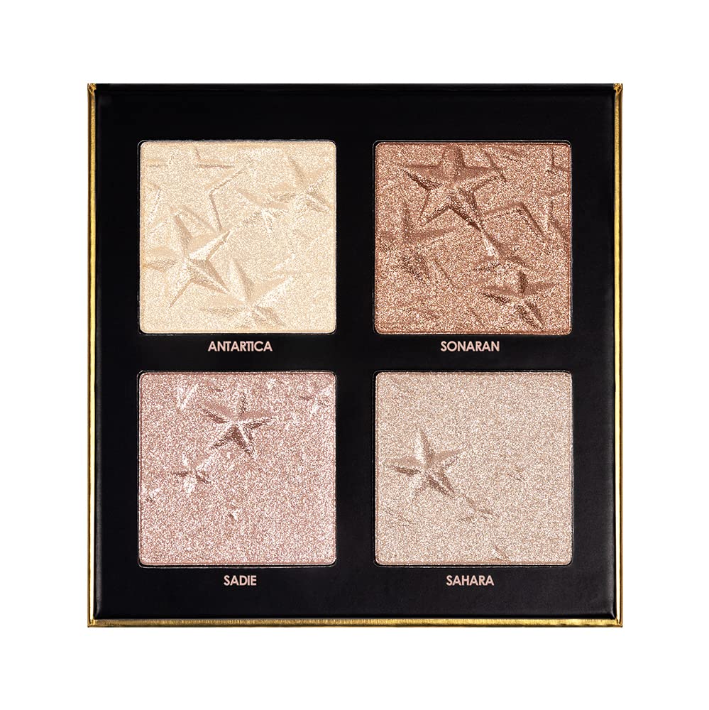Daily Life Forever52 4 Color Palette Smooth Shine Highlighter Waterproof Long-Lasting Easy-To-Blend Shimmery Powder for Perfect Face Makeup (Desert Glow) DGH002 DGH002