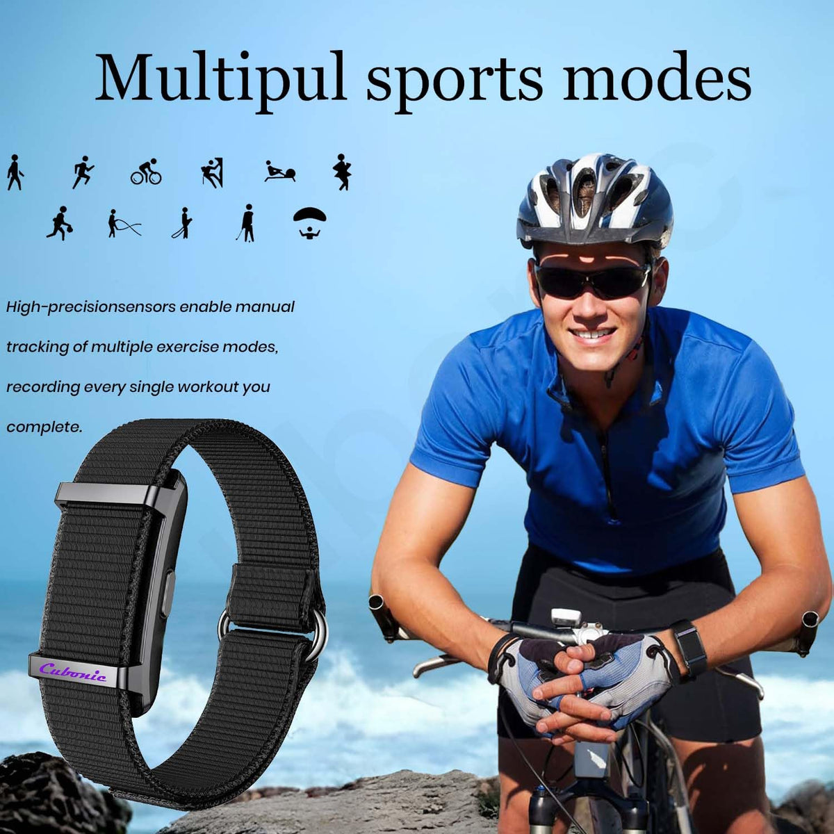 Cubonic Vytal Edge- Track What Matters Smart Band Bracelet Health Wristband Fitness Tracker for Heart Rate, Sleep, Steps, Activity & Body Temp, Upto 30 Days Bat