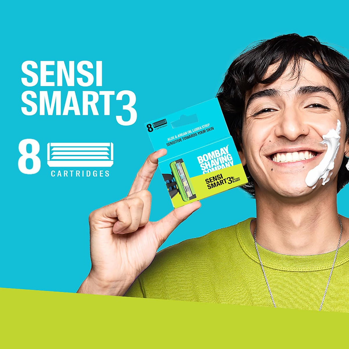 Bombay Shaving Company Sensi Smart 3 Razor Cartridge | Pack Of 8 Blades