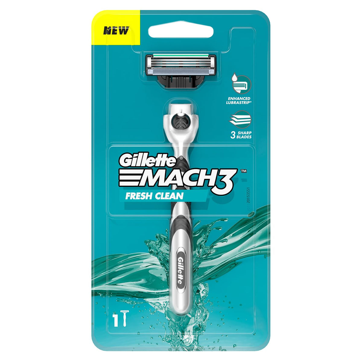Gillette Mach 3 Shaving Blades- Pack of 10 (Cartridges) & New Blade Razor - 1 Count