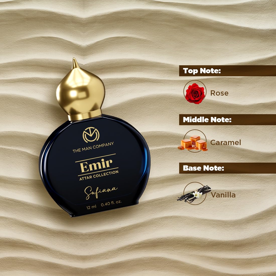 The Man Company Emir Attar Sufiana For Unisex, 12ml Premium Long-Lasting, 35% Highly Concentrated Perfume Oil, Gift For Him - Floral