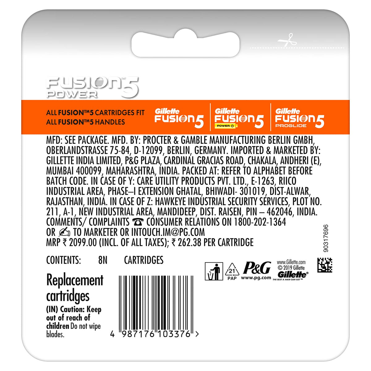 Gillette Fusion Power Shaving Razor Blades - 8 Pieces & Flexball Pro Glide Gift Pack With 4 Cartridges Unique Fusion Power Manual Razor,4s + Gift Pack and Flexb