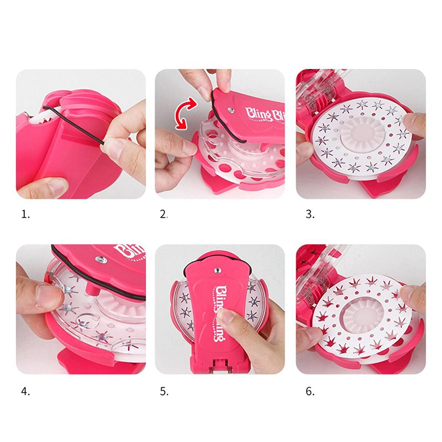 Shining - Bling Diamond Hair Sparkle Stapler Machine Set Gems for Decor Gift