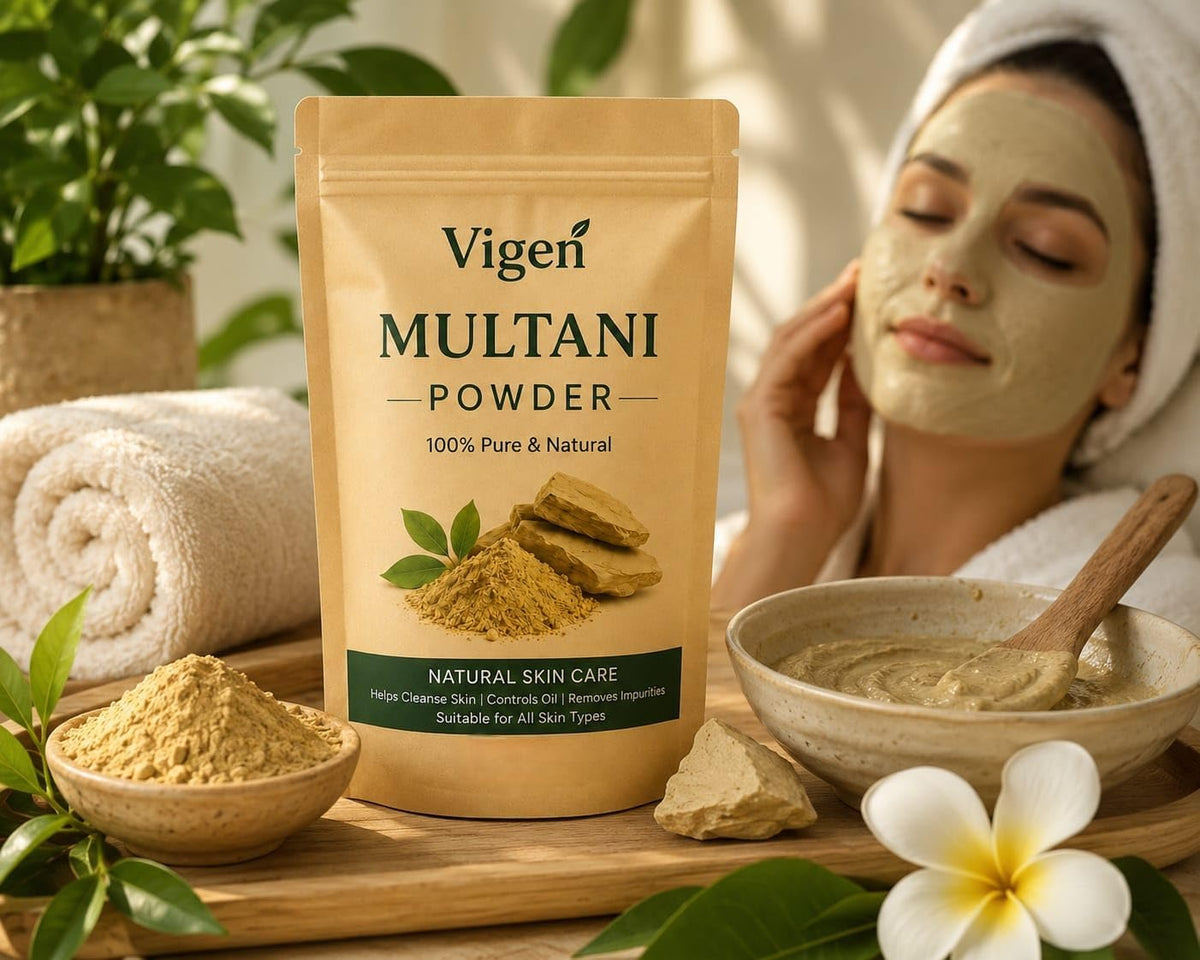 VIGEN Multani Mitti Powder for Hair and Skin Care 250 Gm 250 g (Pack of 1)