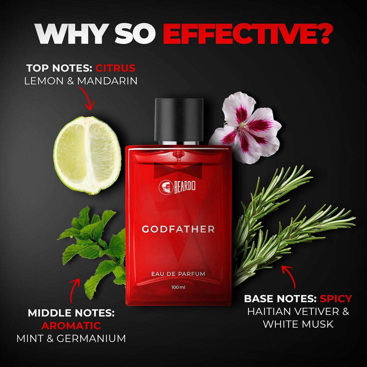 BEARDO Dark Side & Godfather Perfume For Men Spicy Scent Liquid, 100 Ml X 2 | Strong Long Lasting Fragrance | Eau De Parfume | Aromatic, Spicy | Christmas Gift