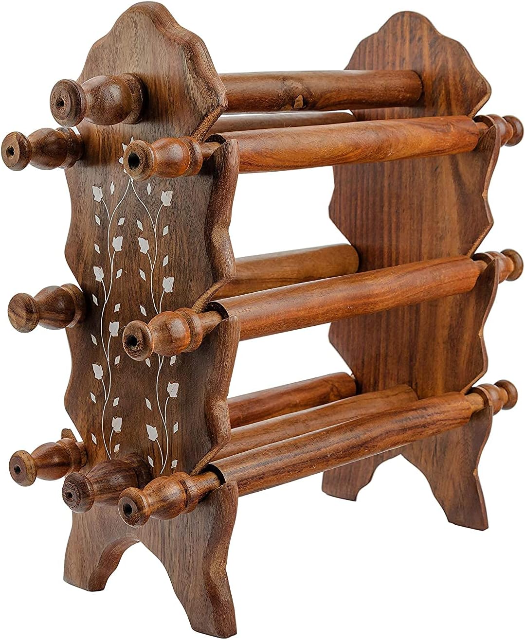 HusNain Wooden Sheesham Bangle Stand | Bangle organizer | Folding Chuddi Stand | Gift item for women | Bangle wardrobe Bangle Jewelry Holder Stand Display Organ