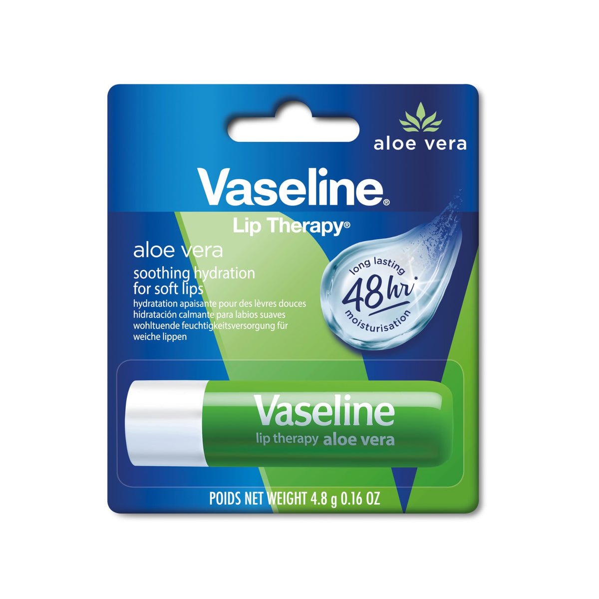 Vaseline Aloe Fresh Lip Therapy Stick- .16 Oz, Aloe Vera