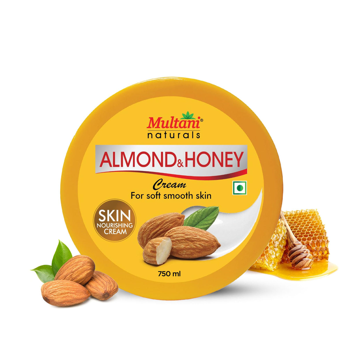 Multani Naturals Almond & Honey Cream | Deep Nourishing Hands & Body | Skin Cream with Natural Sunscreen For Glowing Skin | Protects for Dryness & Retains Natur