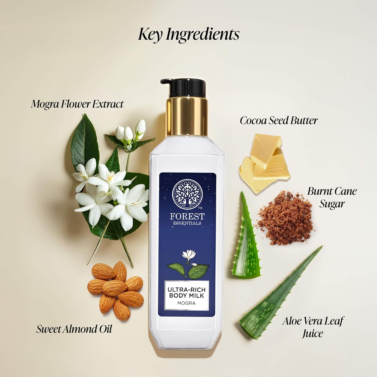 Forest Essentials Ultra-Rich Body Milk Mogra | Ayurvedic Nourishing Body Lotion to Replenish Skin Moisture and Leave it Smooth & Scented